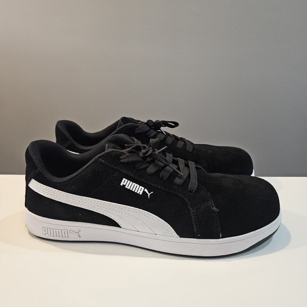 Puma Smash V2 Black White Suede Leather Shoes Sneakers Size 12 - Picture 4 of 11